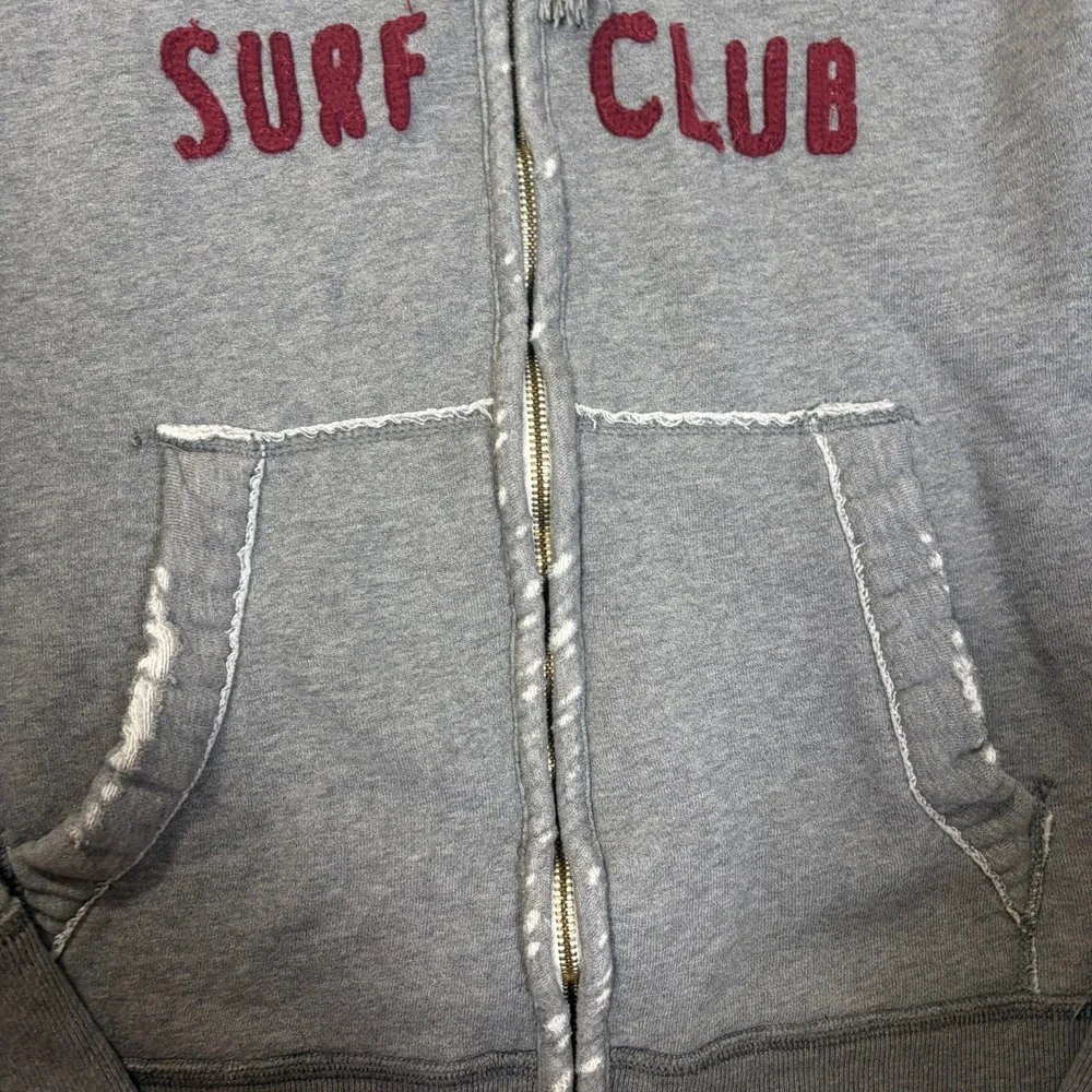 VTG Hollister Hoodie Mens XL Distressed Gray Full Zip Y2K Vintage Sweatshirt